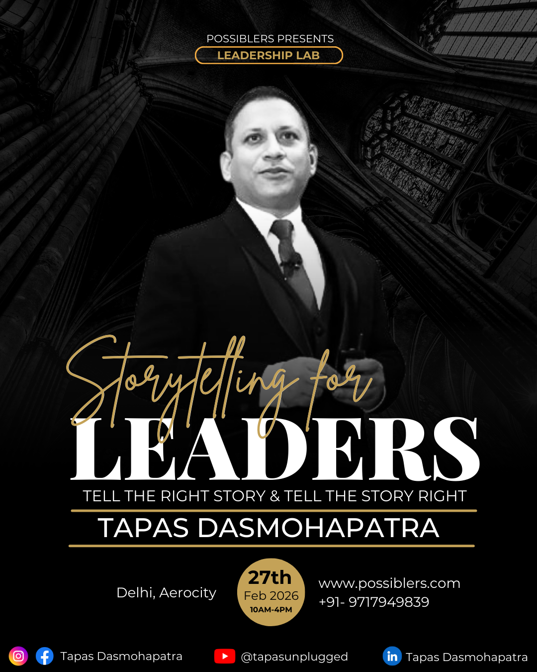 Storytelling for Leaders Workshop Poster